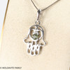 Moldavite Hamsa Pendant - Sterling Silver (MSP0168)