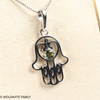 Moldavite Hamsa Pendant - Sterling Silver (MSP0168)