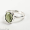 STERLING SILVER RING - MOLDAVITE CABOCHON - SIZE 6 (MSR181I012)