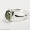 STERLING SILVER RING - MOLDAVITE CABOCHON - SIZE 9 (MSR181I032)