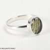 STERLING SILVER RING - MOLDAVITE CABOCHON - SIZE 9 (MSR181I033)
