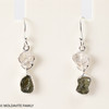STERLING SILVER EARRINGS WITH RAW MOLDAVITE AND HERKIMER DIAMOND (MSE0070I002)