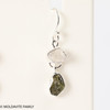 STERLING SILVER EARRINGS WITH RAW MOLDAVITE AND HERKIMER DIAMOND (MSE0070I006)