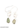 STERLING SILVER EARRINGS WITH RAW MOLDAVITE AND HERKIMER DIAMOND (MSE0070I011)