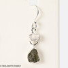 STERLING SILVER EARRINGS WITH RAW MOLDAVITE AND HERKIMER DIAMOND (MSE0070I014)