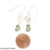 STERLING SILVER EARRINGS WITH RAW MOLDAVITE AND HERKIMER DIAMOND (MSE0070I018)
