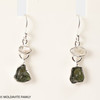 STERLING SILVER EARRINGS WITH RAW MOLDAVITE AND HERKIMER DIAMOND (MSE0070I020)