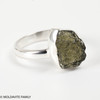 STERLING SILVER RING - RAW MOLDAVITE - SIZE 8 (MSR170I100)