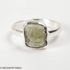 STERLING SILVER RING - RAW MOLDAVITE - SIZE 8 (MSR170I104)