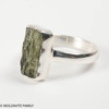 STERLING SILVER RING - RAW MOLDAVITE - SIZE 7 (MSR170I105)