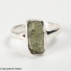 STERLING SILVER RING - RAW MOLDAVITE - SIZE 7 (MSR170I105)