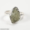 STERLING SILVER RING - RAW MOLDAVITE - SIZE 7 (MSR170I112)