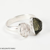 RING - RAW MOLDAVITE & HERKIMER DIAMOND - SIZE 7 (MSR169I029)