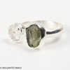 RING - RAW MOLDAVITE & HERKIMER DIAMOND - SIZE 7 (MSR169I031)