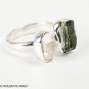 RING - RAW MOLDAVITE & HERKIMER DIAMOND - SIZE 6.5 (MSR169I033)