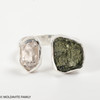 RING - RAW MOLDAVITE & HERKIMER DIAMOND - SIZE 6 (MSR169I035)