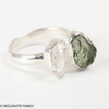 RING - RAW MOLDAVITE & HERKIMER DIAMOND - SIZE 6.5 (MSR169I038)
