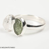 RING - RAW MOLDAVITE & HERKIMER DIAMOND - SIZE 8.5 (MSR169I042)
