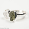 RING - RAW MOLDAVITE & HERKIMER DIAMOND - SIZE 6 (MSR169I044)