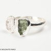 RING - RAW MOLDAVITE & HERKIMER DIAMOND - SIZE 8.5 (MSR169I046)