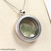 LOCKET PENDANT - BRUSHED METAL - RAW MOLDAVITE/HERKIMER DIAMOND (MSP0246I002)
