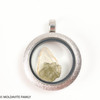 LOCKET PENDANT - BRUSHED METAL - RAW MOLDAVITE/LIBYAN DESERT GLASS (MSP0248I002)