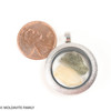 LOCKET PENDANT - BRUSHED METAL - RAW MOLDAVITE/LIBYAN DESERT GLASS (MSP0248I004)