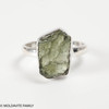 STERLING SILVER RING - RAW MOLDAVITE - SIZE 7.5 (MSR170I119)