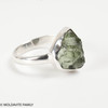 STERLING SILVER RING - RAW MOLDAVITE - SIZE 7.5 (MSR170I126)