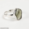 STERLING SILVER RING - RAW MOLDAVITE - SIZE 6.5 (MSR170I127)