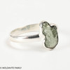 STERLING SILVER RING - RAW MOLDAVITE - SIZE 13 (MSR170I128)