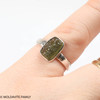 STERLING SILVER RING - RAW MOLDAVITE - SIZE 8 (MSR170I133)