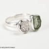 RING - RAW MOLDAVITE & HERKIMER DIAMOND - SIZE 6 (MSR169I052)
