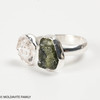 RING - RAW MOLDAVITE & HERKIMER DIAMOND - SIZE 6.5 (MSR169I053)