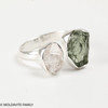 RING - RAW MOLDAVITE & HERKIMER DIAMOND - SIZE 6 (MSR169I059)