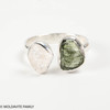 RING - RAW MOLDAVITE & HERKIMER DIAMOND - SIZE 8.5 (MSR169I060)