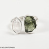 RING - RAW MOLDAVITE & HERKIMER DIAMOND - SIZE 5.5 (MSR169I061)