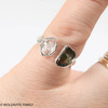 RING - RAW MOLDAVITE & HERKIMER DIAMOND - SIZE 8 (MSR169I063)