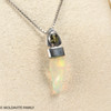 STERLING SILVER PENDANT - MOLDAVITE & OPAL (MSP0195I070)