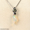 STERLING SILVER PENDANT - MOLDAVITE & OPAL (MSP0195I080)