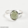 STERLING SILVER RING - MOLDAVITE CABOCHON - SIZE 7 (MSR181I034)