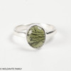 STERLING SILVER RING - MOLDAVITE CABOCHON - SIZE 7 (MSR181I035)