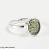 STERLING SILVER RING - MOLDAVITE CABOCHON - SIZE 7 (MSR181I037)