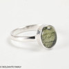 STERLING SILVER RING - MOLDAVITE CABOCHON - SIZE 8 (MSR181I040)