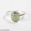 STERLING SILVER RING - MOLDAVITE CABOCHON - SIZE 8 (MSR181I040)
