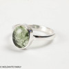 STERLING SILVER RING - MOLDAVITE CABOCHON - SIZE 7 (MSR181I045)