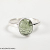 STERLING SILVER RING - MOLDAVITE CABOCHON - SIZE 7 (MSR181I045)