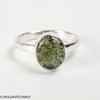 STERLING SILVER RING - MOLDAVITE CABOCHON - SIZE 7 (MSR181I046)