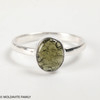 STERLING SILVER RING - MOLDAVITE CABOCHON - SIZE 11 (MSR181I048)