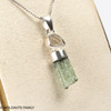 STERLING SILVER PENDANT - MOLDAVITE & HERKIMER DIAMOND (MSP0255I004)
